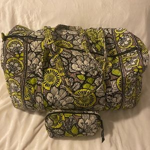 Vera Bradley large travel bag and cosmetic bag